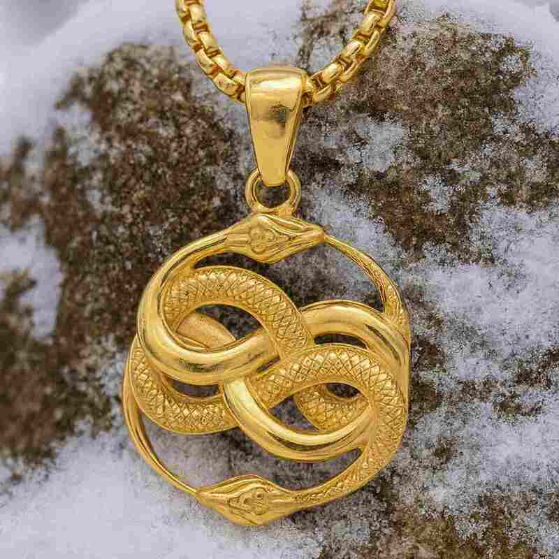 Pendentif-Homme-Serpent-Acier-Inoxydable-or-authentique