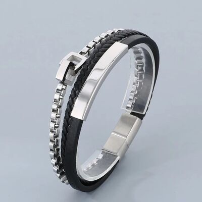 bracelet-cuir-acier-inoxydable-pour-hommes-style-entreprise