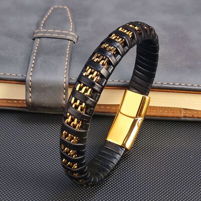 bracelet-cuir-homme-retro-en-cuir-noir-tisse-8mm