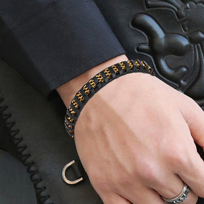 bracelet-cuir-homme-retro-en-cuir-noir-tisse-elegant