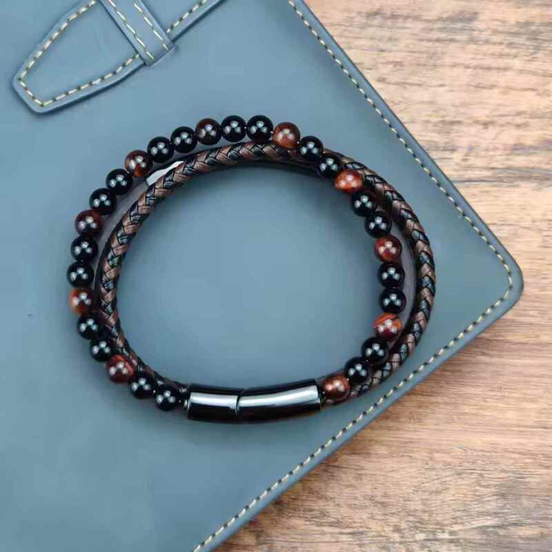 bracelet cuir pour homme - Essentieldubienetre