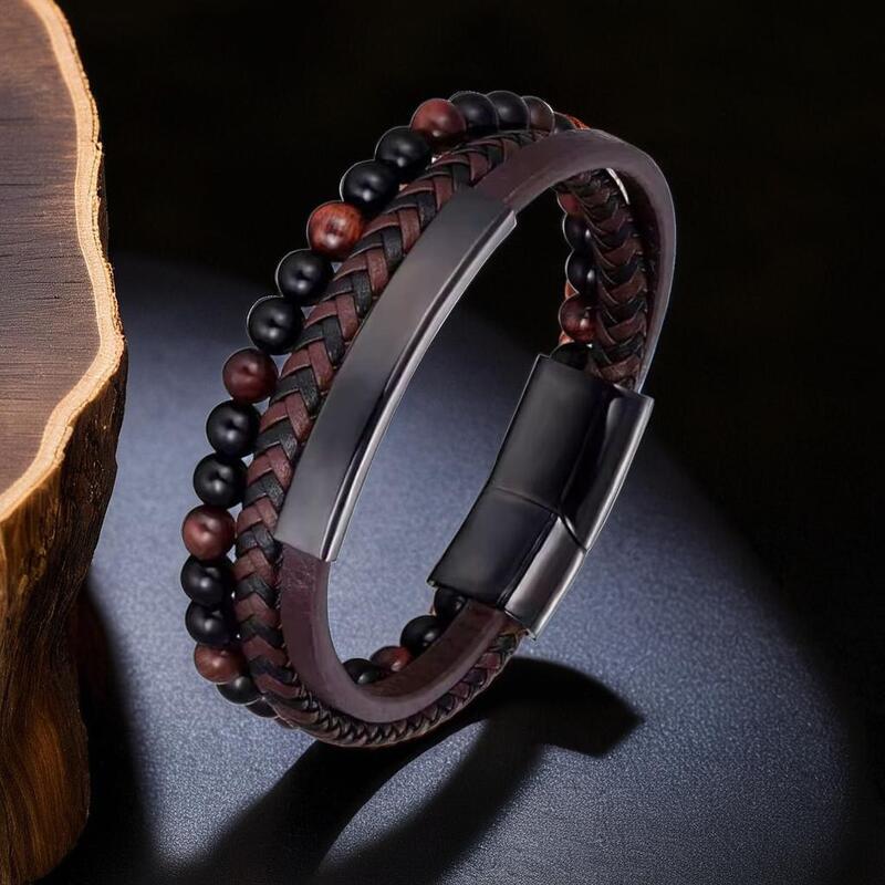 bracelet cuir pour homme - Essentieldubienetre
