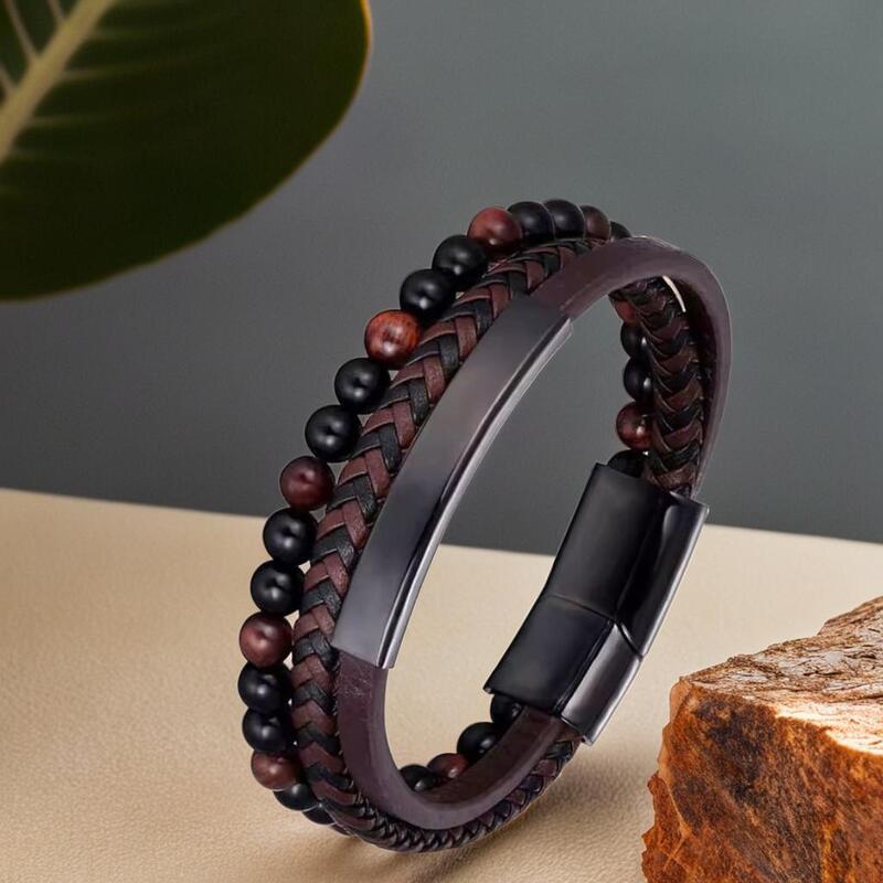bracelet cuir pour homme - Essentieldubienetre