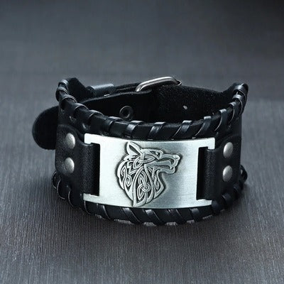 bracelet-en-cuir-homme-style-punk-breloques-en-metal-look-biker