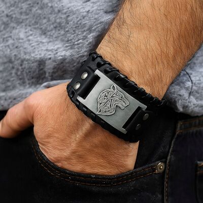 bracelet-en-cuir-homme-style-punk-breloques-en-metal-tete-de-loup