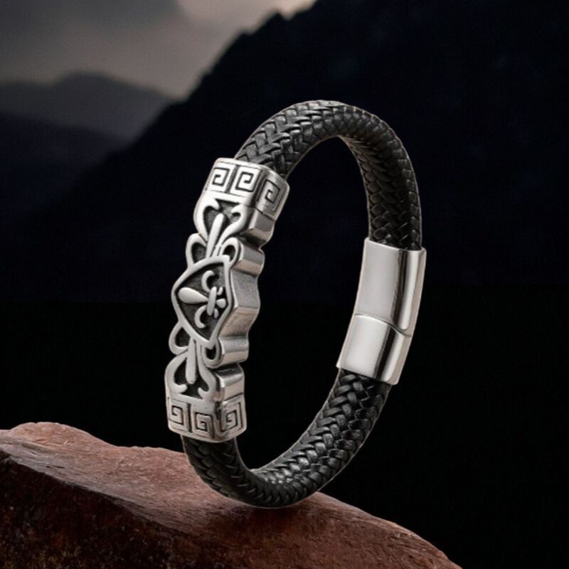bracelet-homme-cuir-corde-tressee-acier-inoxydable-urbain-chic