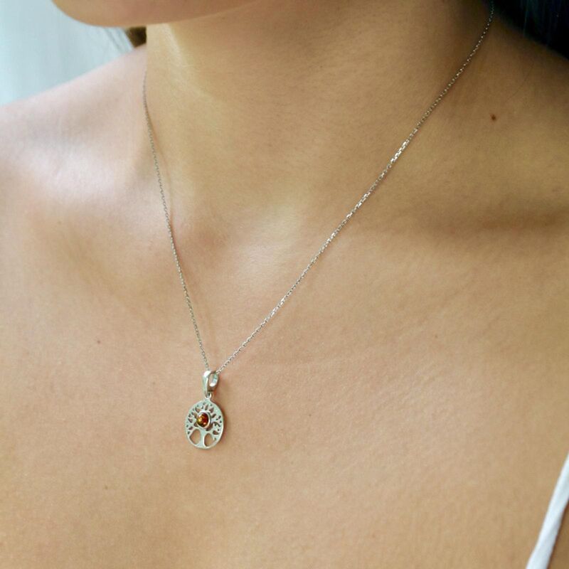 pendentifs | arbre de vie ambre argent rhodié spirituel