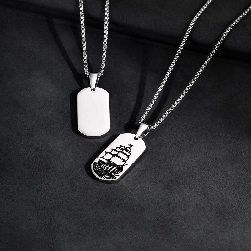 pendentif-homme-Maritime-Punk-Acier-vague-mer