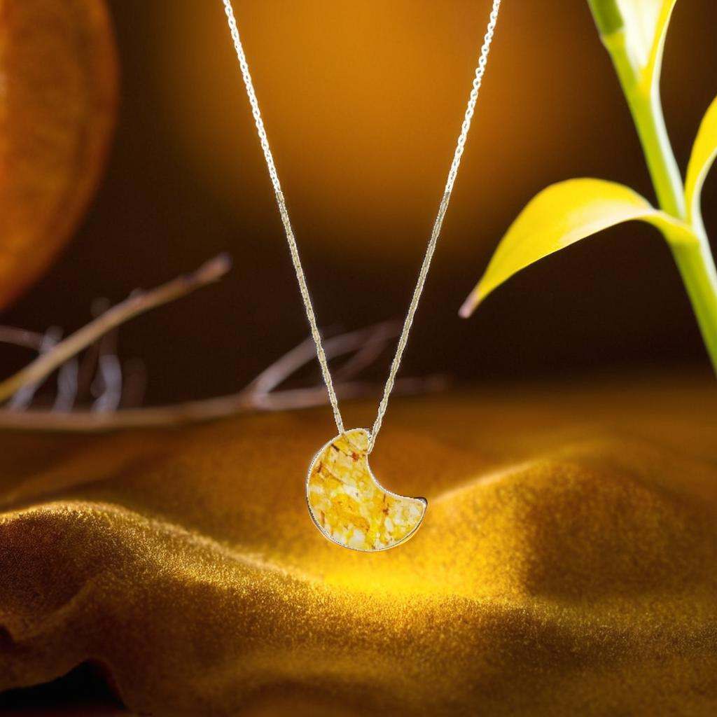 pendentif | lune citrine