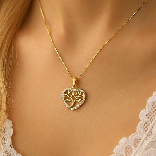 Arbre-de-vie-pendentif-Coeur-Plaque-Or-14k