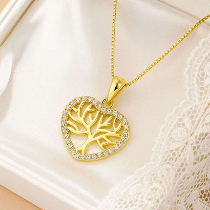 Arbre-de-vie-pendentif-Coeur-Plaque-Or-argent-sterling