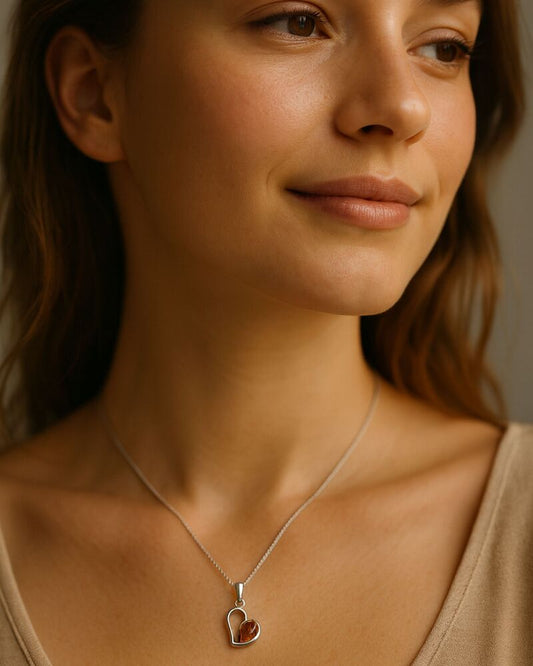 Pendentif-Coeur-Argent-ambre-cognac
