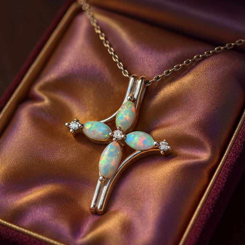 Pendentif-Croix-en-Opale-d-Australie-Argent-Rhodie-bijou-intemporel