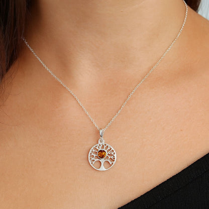 pendentifs | arbre de vie ambre argent rhodié spirituel