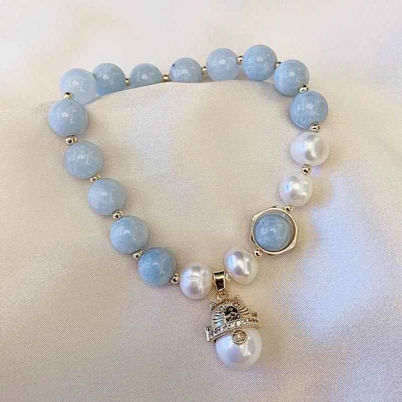 bracelet amazonite | perle d'eau douce pour femmes - Essentieldubienetre