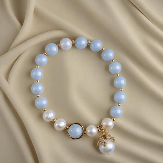 bracelet amazonite | perle d'eau douce pour femmes - Essentieldubienetre