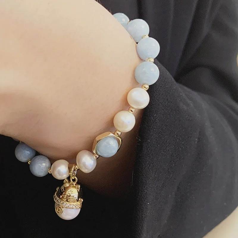 bracelet amazonite | perle d'eau douce pour femmes - Essentieldubienetre