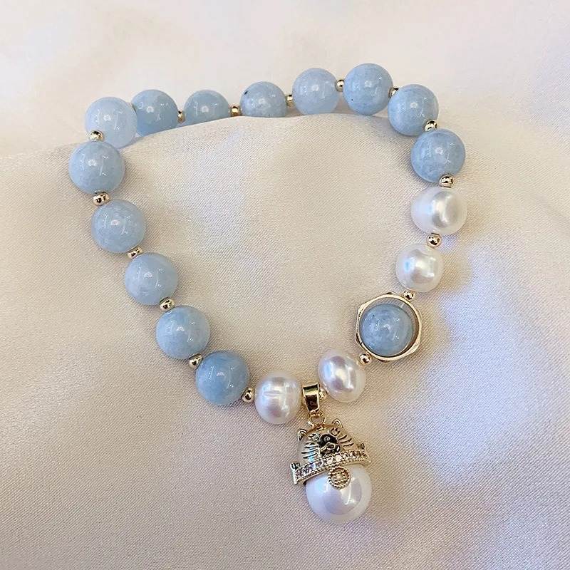 bracelet amazonite | perle d'eau douce pour femmes - Essentieldubienetre