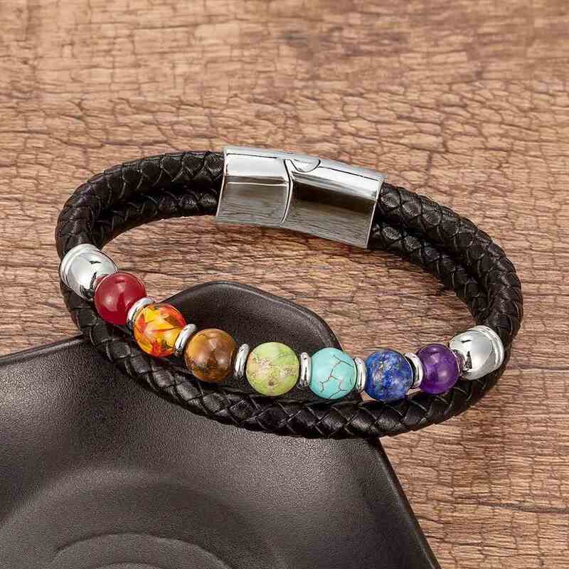 bracelet-cuir-homme-7-chakras-perles