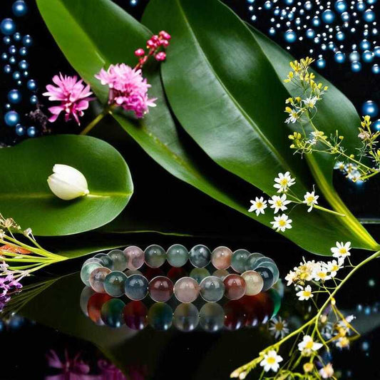 bracelet en agate | indienne 8 mm - Essentieldubienetre