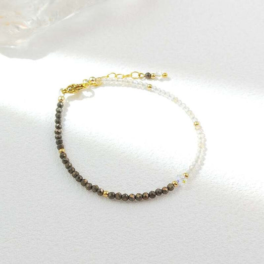 bracelet en citrine | pyrite naturelle - Essentieldubienetre