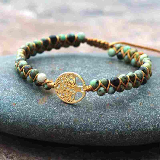 bracelet en pierre | jaspe africain arbre de vie - Essentieldubienetre