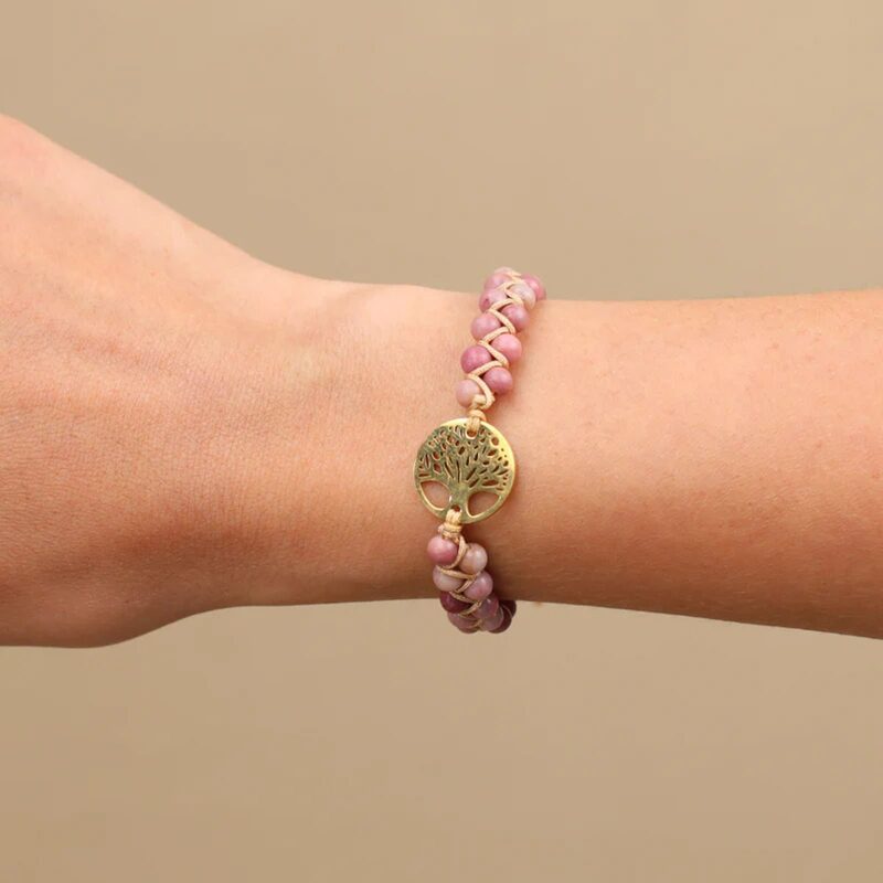 bracelet en pierre | Rhodonite arbre de vie - Essentieldubienetre