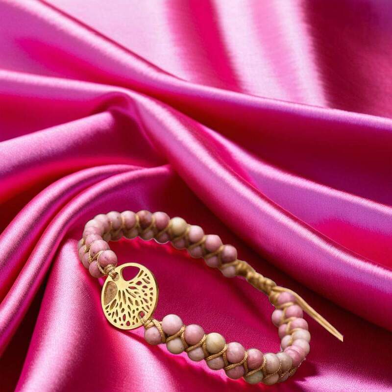 bracelet en pierre | Rhodonite arbre de vie - Essentieldubienetre
