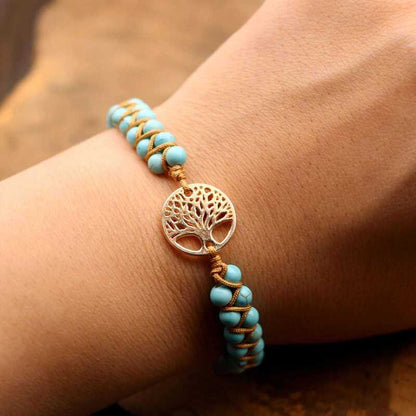 bracelet en pierre | turquoise arbre de vie - Essentieldubienetre