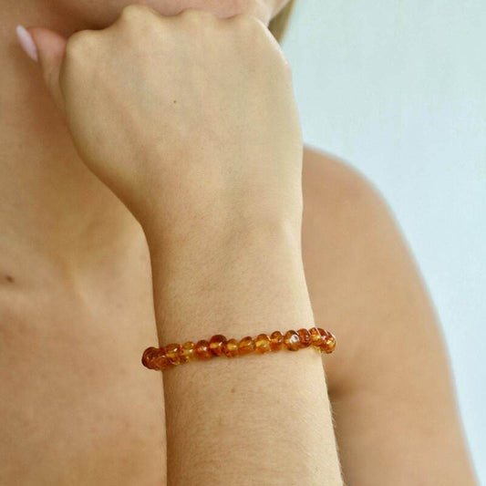bracelet femme | ambre cognac naturel de la mer baltique - Essentieldubienetre