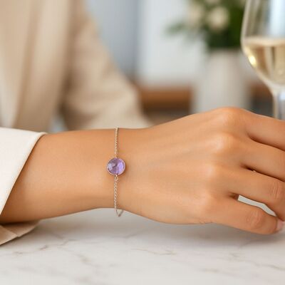 bracelet | améthyste violette argent rhodié 925