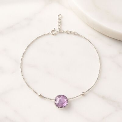 bracelet | améthyste violette argent rhodié 925