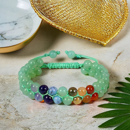 bracelet-femme-en-perle-aventurine-7-Chakra-energétique