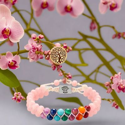 bracelet femme en perle | perles d'agate rose