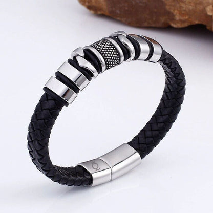 bracelet-homme-cuir-corde-tressee-acier-inoxydable-tendance