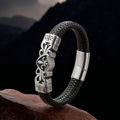 bracelet-homme-cuir-corde-tressee-acier-inoxydable-urbain-chic