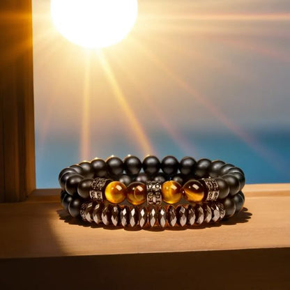 bracelet noir homme | Obsidienne™