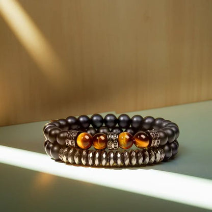 bracelet noir homme | Obsidienne™