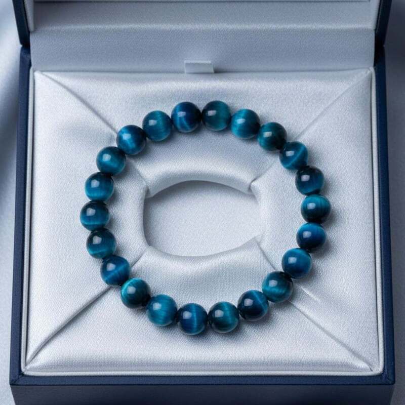 bracelet oeil de tigre bleu 8mm