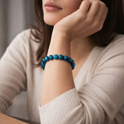 bracelet oeil de tigre bleu pierre semi precieuse