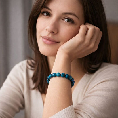 bracelet oeil de tigre bleu pierre semi precieuse