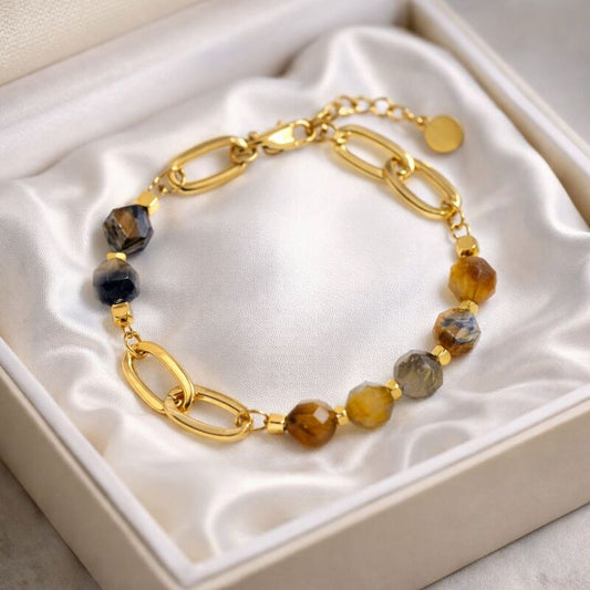 bracelet oeil de tigre femme chakra du plexus solaire