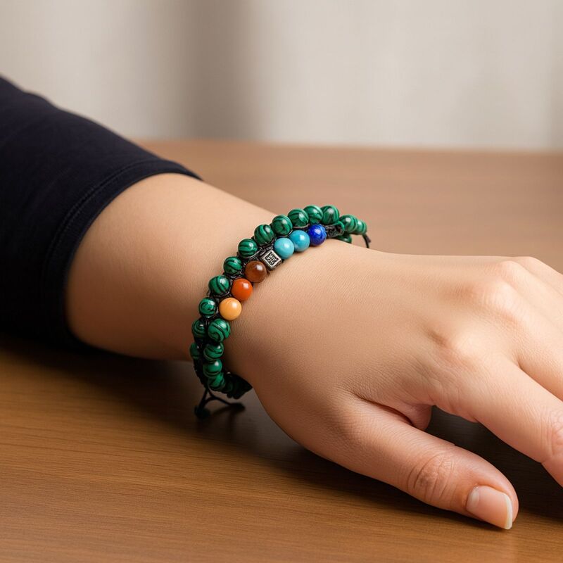 bracelet-pierre-naturelle-femme-Malachite-7-chakras-energetique