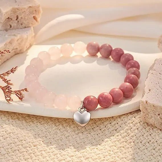bracelets en pierres naturelles | perles zébrées cœur - Essentieldubienetre