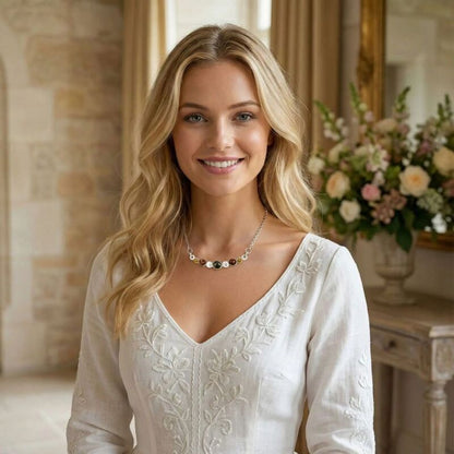 collier argent ambre multicolore baltique authentique