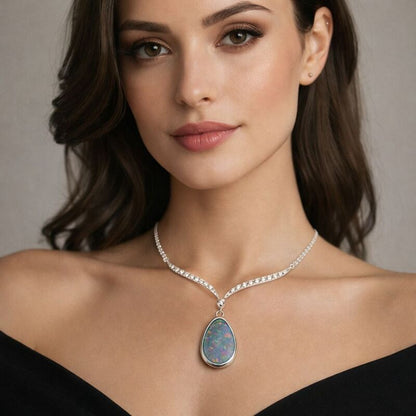 collier argent opale australienne doublet artisants francais