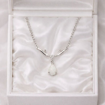 collier argent opale rhodie 925 elegance