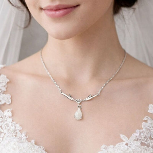 collier argent opale rhodie 925 opale australienne