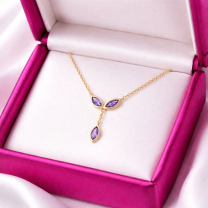 collier charms amethyste argent dore 925 design francais