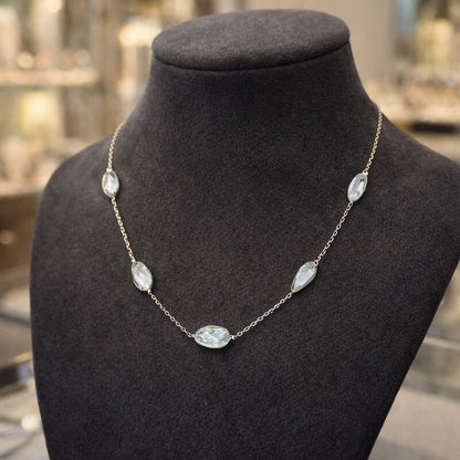 collier charms argent topaze bleue bresil avec poincon